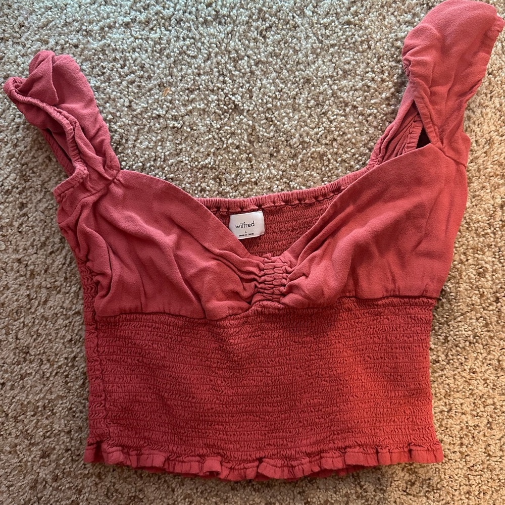 ARITZIA WILFRED NOVELLA TOP , BLOUSE IN PINK/ROSE , SIZE L